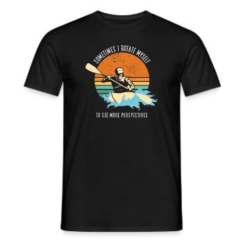 Sometimes I Rotate Myself Whitewater Kayaking - Männer T-Shirt - Schwarz - Vorne - AI Model Male 178 light (178cm)