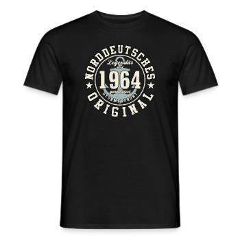 60. Geburtstag Norddeutsches Original geboren 1964 - Männer T-Shirt - Schwarz - Vorne - AI Model Male 178 light (178cm)