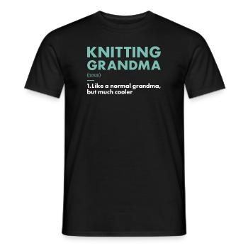 Knitter Grandma Definition Knitting - Men's T-Shirt - black - Front - AI Model Male 178 light (178cm)