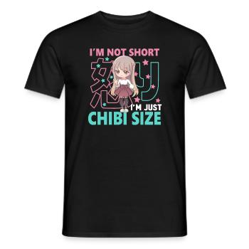 Chibi I'm Not Short I'm Just Chibi Girl Woman - Men's T-Shirt - black - Front - AI Model Male 178 light (178cm)