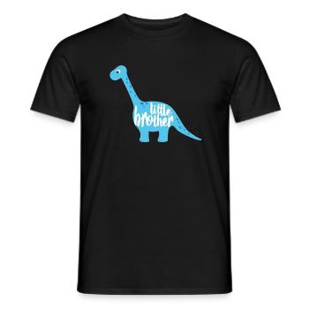 Dino Dinosaurier Langhals blau little brother - Männer T-Shirt - Schwarz - Vorne - AI Model Male 178 light (178cm)