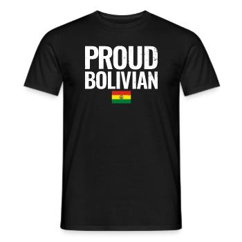 Fier drapeau bolivien bolivien - T-shirt homme - noir - Devant - AI Model Male 178 light (178cm)
