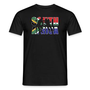 South Africa Rugby - Men's T-Shirt - black - Front - AI Model Male 178 light (178cm)