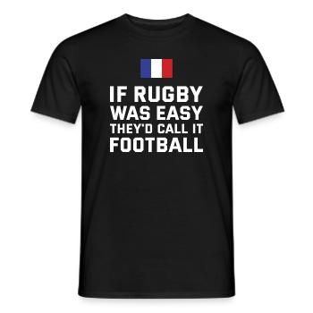 If Rugby Was Easy France Rugby - Men's T-Shirt - black - Front - AI Model Male 178 light (178cm)