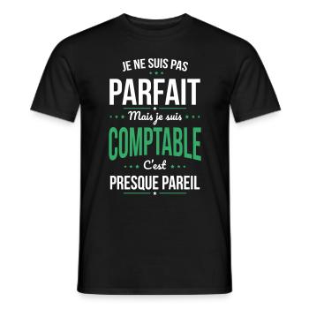 Je ne suis pas parfait mais je suis comptable - T-shirt homme - noir - Devant - AI Model Male 178 light (178cm)