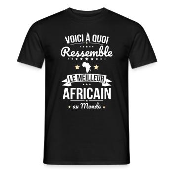 Voici à quoi ressemble le meilleur Africain - T-shirt homme - noir - Devant - AI Model Male 178 light (178cm)