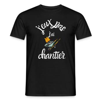 J Peux Pas j ai chantier - T-shirt homme - noir - Devant - AI Model Male 178 light (178cm)