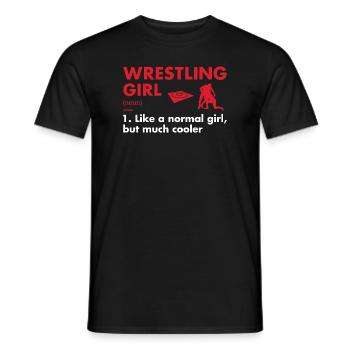 Sport Girl Definition Wrestling - Men's T-Shirt - black - Front - AI Model Male 178 light (178cm)