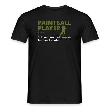 Définition du joueur de sport Paintball - T-shirt homme - noir - Devant - AI Model Male 178 light (178cm)
