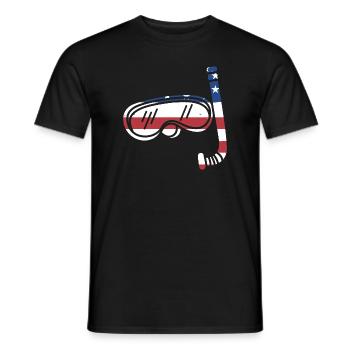 Snorkeler Drapeau Us Snorkeling - T-shirt homme - noir - Devant - AI Model Male 178 light (178cm)