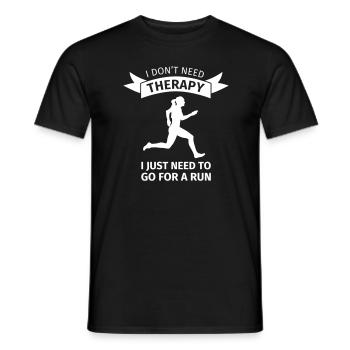 I don't need therapy I just need to go for a run - Männer T-Shirt - Schwarz - Vorne - AI Model Male 178 light (178cm)