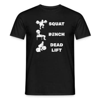 Powerlifting Trio de force Squat Bench Deadlift - T-shirt homme - noir - Devant - AI Model Male 178 light (178cm)