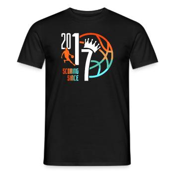 6th birthday basketball 6 years born in 2017 - Men's T-Shirt - black - Front - AI Model Male 178 light (178cm)