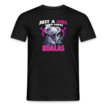 Just a Girl who Loves Koalas - Männer T-Shirt - Schwarz - Vorne - AI Model Male 178 light (178cm)