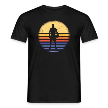Sport Retro Sunset Jorkyball - Men's T-Shirt - black - Front - AI Model Male 178 light (178cm)