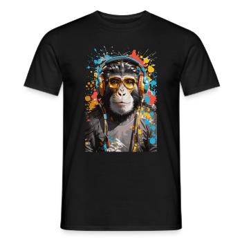 DJ singe Affen Graffiti Design - T-shirt homme - noir - Devant - AI Model Male 178 light (178cm)