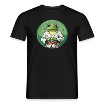 Karate Frosch - Froschdesign - Männer T-Shirt - Schwarz - Vorne - AI Model Male 178 light (178cm)