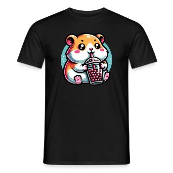 Bubble Tea Hamster Boba Tea Kawaii Cadeau - T-shirt homme - noir - Devant - AI Model Male 178 light (178cm)