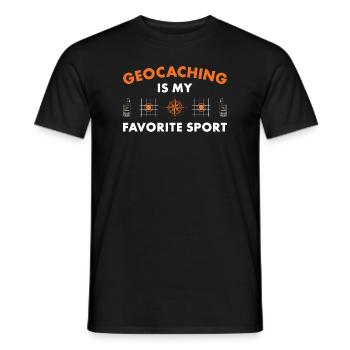 Geocaching Is My Favorite Sport Geocacher - Männer T-Shirt - Schwarz - Vorne - AI Model Male 178 light (178cm)