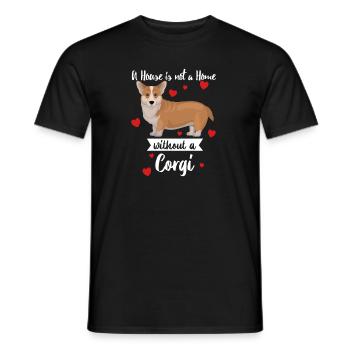 Corgi Dog A House Is Not A Home Without A Corgi - Men's T-Shirt - black - Front - AI Model Male 178 light (178cm)