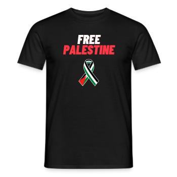 t shirt free palestine - T-shirt homme - noir - Devant - AI Model Male 178 light (178cm)