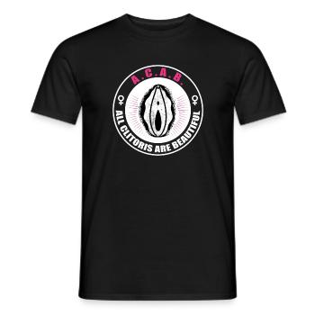 ACAB All Clitoris are Beautiful Feminism - Männer T-Shirt - Schwarz - Vorne - AI Model Male 178 light (178cm)