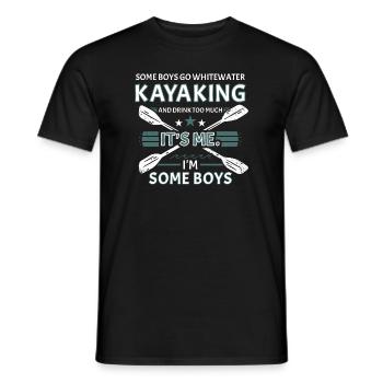 Certains garçons font du kayak en eau vive et boivent beaucoup - T-shirt homme - noir - Devant - AI Model Male 178 light (178cm)