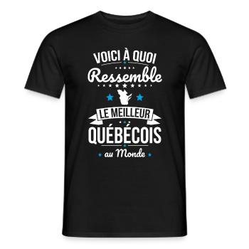 Voici à quoi ressemble le meilleur Québécois - T-shirt homme - noir - Devant - AI Model Male 178 light (178cm)
