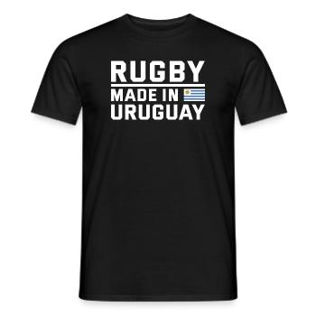 Rugby fabriqué à partir de Uruguay Rugby - T-shirt homme - noir - Devant - AI Model Male 178 light (178cm)