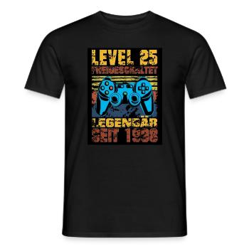 LEVEL 25, 25. Geburtstag, Legendär seit 2018 - Männer T-Shirt - Schwarz - Vorne - AI Model Male 178 light (178cm)