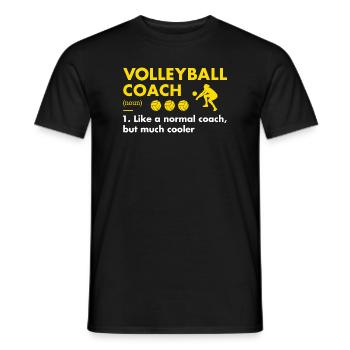 Définition de l’entraîneur sportif Volleyball - T-shirt homme - noir - Devant - AI Model Male 178 light (178cm)