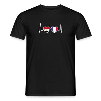 Ägypten Frankreich Herzschlag Flagge Ägypter - Männer T-Shirt - Schwarz - Vorne - AI Model Male 178 light (178cm)