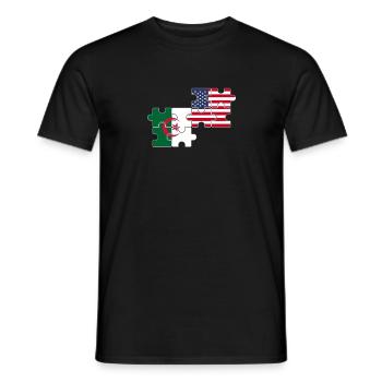 Albanie USA Drapeau albanais - T-shirt homme - noir - Devant - AI Model Male 178 light (178cm)