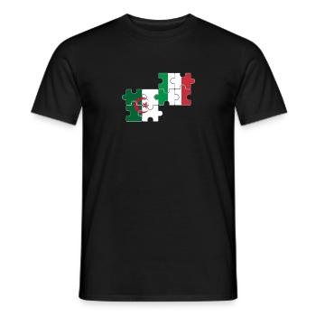 Algeria Italy Flag Italian Algerian - Men's T-Shirt - black - Front - AI Model Male 178 light (178cm)