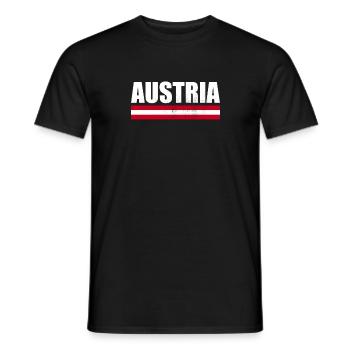 Autriche Autriche Drapeau autrichien - T-shirt homme - noir - Devant - AI Model Male 178 light (178cm)