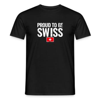 Fier d’être suisse Suisse Drapeau suisse - T-shirt homme - noir - Devant - AI Model Male 178 light (178cm)