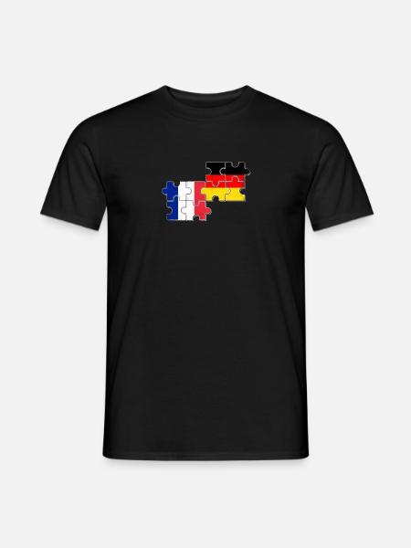 Frankrig Tyskland Flag Tysk fransk - Mænd T-shirt - sort