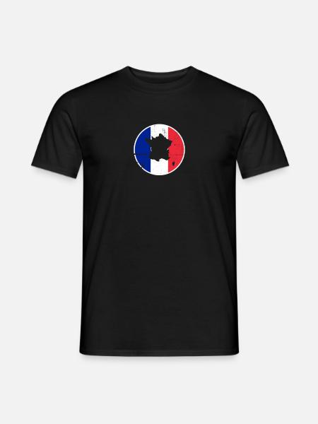 France Map French flag French - Men's T-Shirt - black
