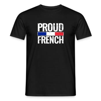 Proud French France French flag - Men's T-Shirt - black - Front - AI Model Male 178 light (178cm)