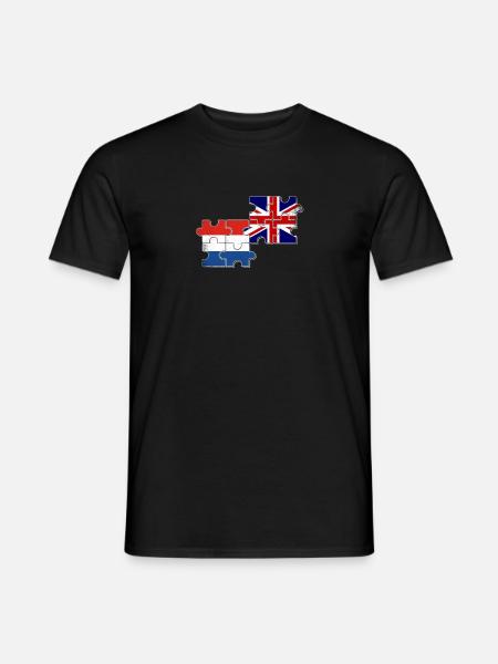 Netherlands UK Flag British Dutch - Men's T-Shirt - black