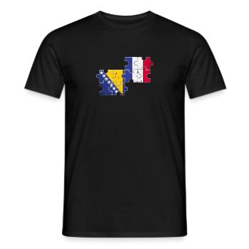 Bosnien Frankreich Vintage Flagge Bosnier - Männer T-Shirt - Schwarz - Vorne - AI Model Male 178 light (178cm)