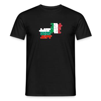 Bulgarien Italien Flagge Italienisch Bulgare - Männer T-Shirt - Schwarz - Vorne - AI Model Male 178 light (178cm)