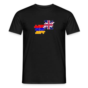 Arménie Drapeau du Royaume-Uni Arménien britannique - T-shirt homme - noir - Devant - AI Model Male 178 light (178cm)