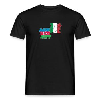 Aserbaidschan Italien Flagge Aserbaidschaner - Männer T-Shirt - Schwarz - Vorne - AI Model Male 178 light (178cm)