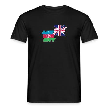 Aserbaidschan UK Flagge Aserbaidschanisch - Männer T-Shirt - Schwarz - Vorne - AI Model Male 178 light (178cm)