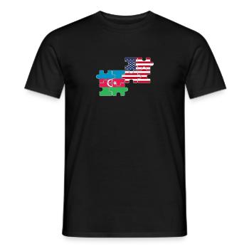 Azerbaïdjan USA Drapeau Azerbaïdjanais - T-shirt homme - noir - Devant - AI Model Male 178 light (178cm)