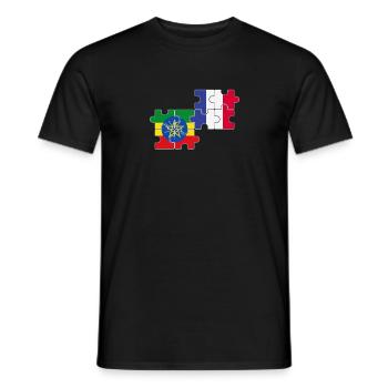 France Ethiopia Flag Ethiopian - Men's T-Shirt - black - Front - AI Model Male 178 light (178cm)