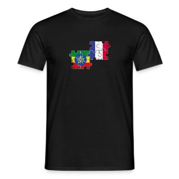 France Ethiopia Vintage Flag Ethiopian - Men's T-Shirt - black - Front - AI Model Male 178 light (178cm)