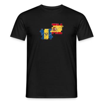 Barbados Spanien Vintage Flagge - Männer T-Shirt - Schwarz - Vorne - AI Model Male 178 light (178cm)