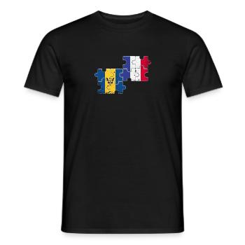 Barbade France Vintage Flag Barbadien - T-shirt homme - noir - Devant - AI Model Male 178 light (178cm)